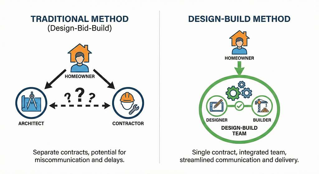 Communication flow comparison between design-build and general contractor methods